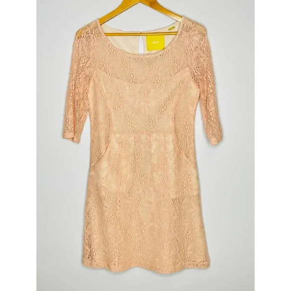 Maeve Anthropologie Pink Lefkara Lace Dress Size Medium New without tags - Picture 10 of 10